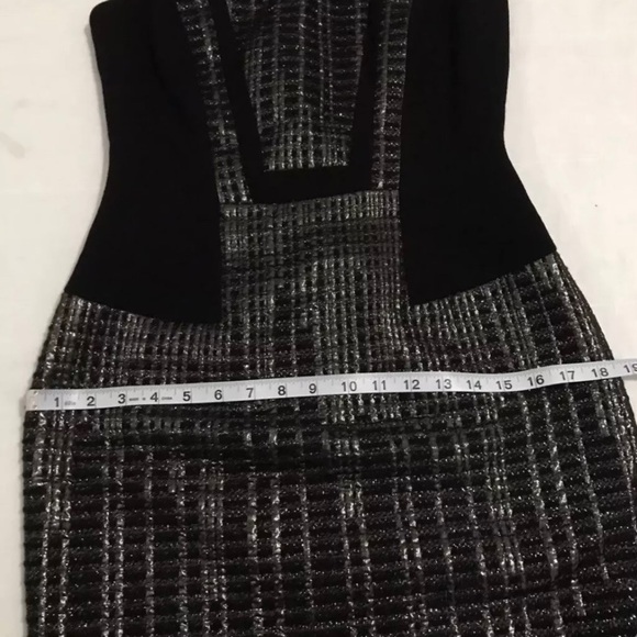 Carmen Marc Valvo Casual Dress black gold shiny sleeveless size 4 - Picture 7 of 10